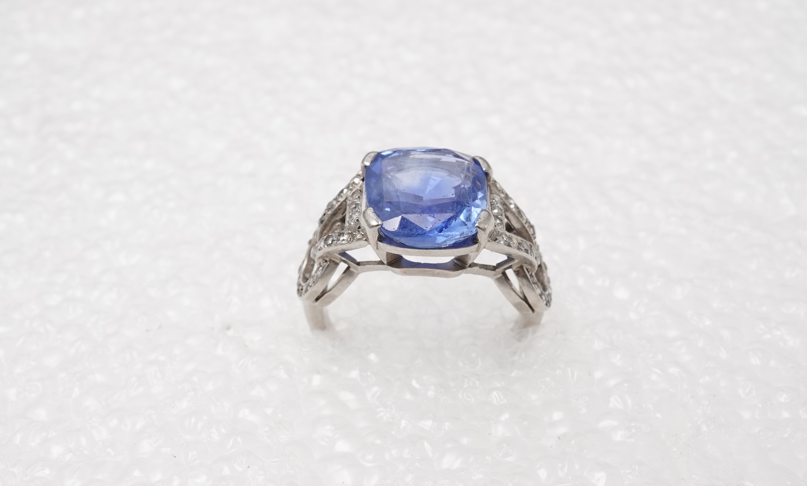 A sapphire and diamond ring, 1930s